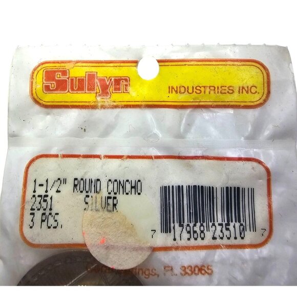 Vintage Sulyn Silver Tone 1.5" Round Conchos Star Set Of 6 New 2351 - Picture 7 of 7